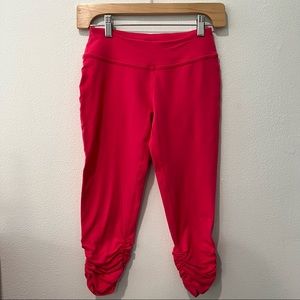 Beyond Yoga Ruched Hem Pink Legging Tights Small***